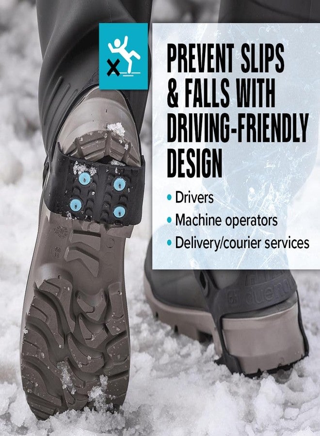 Due North Ice Cleats Heel Traction Aids for Men and Women - For Working on Winter Snow - Lightweight Spikes - Image 2